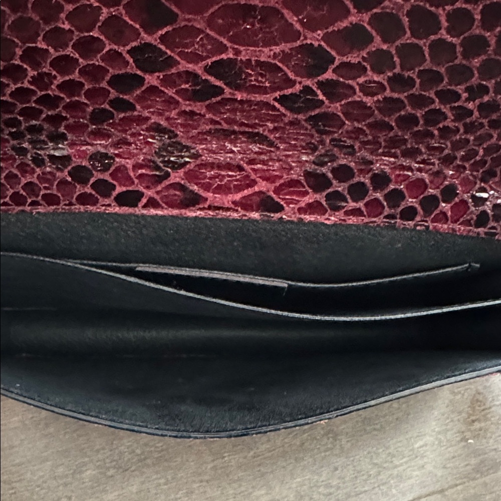 Marina Galanti Burgundy Snake Print Chain Shoulder Bag - Picture 3 of 9